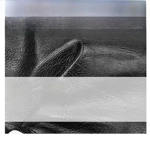 Macro shot of waterproof black pebble grain leather showing smooth and durable texture