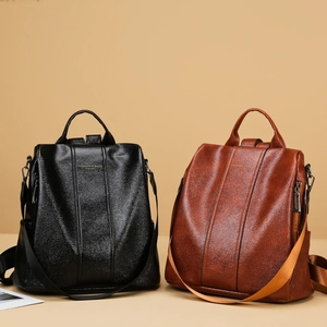 Women Backpack PU Leather Anti-Theft Fashion Multi-Functional Shoulder Bag Travel Korean Style Handbag For Daily Use