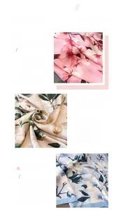 Gros plan de l'imprimé floral sur foulards en soie avec couture précise et texture douce