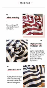 Detailed close-up of geometric wave patterns and fine stitching on the silk-like scarf