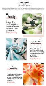 Gros plan du foulard en soie léopard montrant des coutures fines et une texture douce