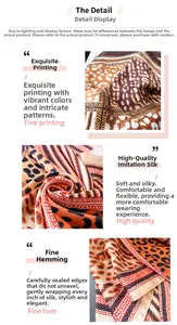 Gros plan sur foulard en soie léopard avec texture douce et bordure bien finie