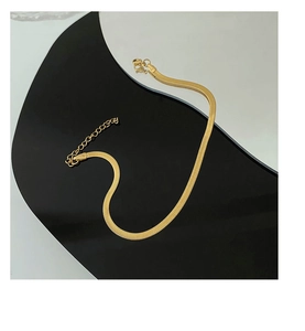 Detailed view of 18K gold snake chain anklet with lobster clasp and extension chain