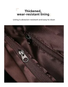Macro detail of high-quality YKK metal zippers and durable thick nylon lining inside the tote