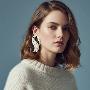 Abstrakte Flamingo Schwan Ohrringe Legierung Emaille Punkt Kontrast Statement Schmuck Für Damen Mit Edelstahlstecker