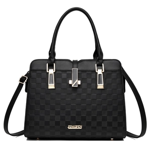 Borsa A Mano Da Donna Pelle PU Goffrata A Scacchi Grande Capacità Borsa A Tracolla Con Tracolla Regolabile