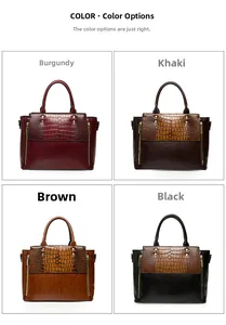Ensemble de sacs à main effet crocodile en bordeaux, kaki, marron et noir