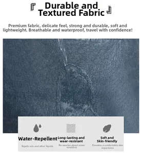 Close-up of waterproof PU leather fabric showing water resistance for crossbody bag