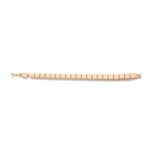 Minimalist gold block chain bracelet featuring geometric rectangular metal links for women