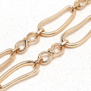 Luxury gold geometric hollow link necklace with polished mirror finish and retro chunky style