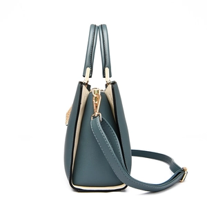 Sac à main minimaliste bleu brume avec doubles poignées et bandoulière réglable femme