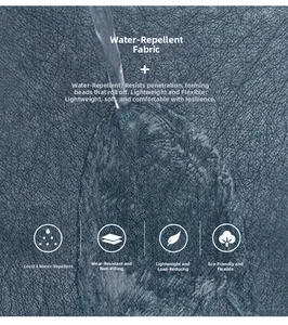 Close-up of waterproof synthetic leather texture with dynamic water-repellent effect