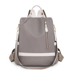 Sac À Dos Femme Antivol Mode Bloc De Couleur Imperméable Tissu Oxford Grande Capacité Sac À Bandoulière Voyage Daypack
