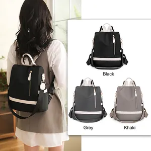 Sac à dos femme imperméable en nylon avec système antivol et grande capacité de rangement