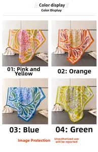Détails de quatre foulards en soie aux motifs de corail avec diverses options de couleurs