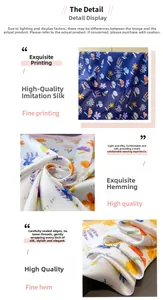 Detailed view of floral silk scarf featuring premium printing and delicate rolled edges
