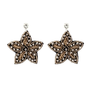 Boucles D'oreilles Étoile Faites À La Main Avec Perles De Cristal Et Broderie Bijoux De Style Bohème Pour Femmes