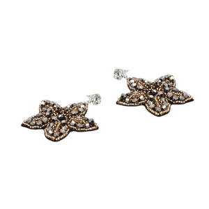 Boucles d'oreilles étoiles faites main avec perles dorées et cristaux