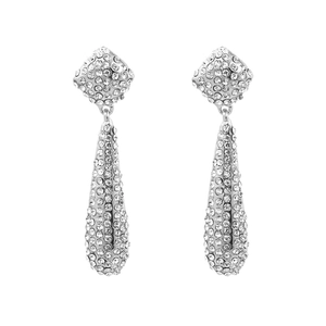 Boucles D'oreilles Pendantes Goutte Pour Femmes Longues Alliage Pavé Rhinestone Mariage Soirée Bijoux Brillants