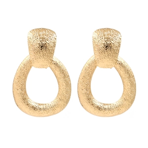 Boucles D'oreilles Pendantes En Alliage Goutte D'eau Texture Martelée Bijoux Métalliques Creux Géométriques Minimalistes Mode Femme