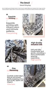 Detail of silk-like paisley scarf showing premium fabric texture and fine edge stitching
