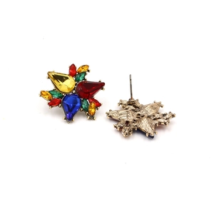 Boucles d'oreilles étoile en cristal étincelant avec strass colorés et base en alliage