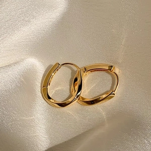Twisted Geometric Hoop Earrings Copper Metal Minimalist Fashion Commute Jewelry For Women