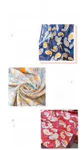 Close-up of paisley silk scarf detailing fine prints and premium hand-rolled edges