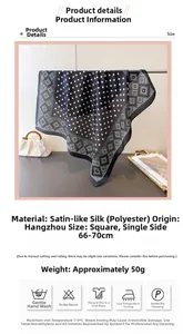 Détails d'un foulard en soie satinée à motifs géométriques et conseils d'entretien