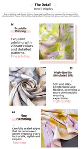 Détail d'un foulard en soie à fleurs montrant la texture sergé et l'ourlet fini