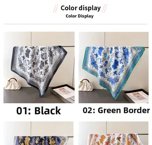 Detailed comparison of butterfly print silk scarves in black and green color variants