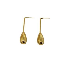 Boucles d'oreilles pendantes gouttes évidées minimalistes plaquées or 18K