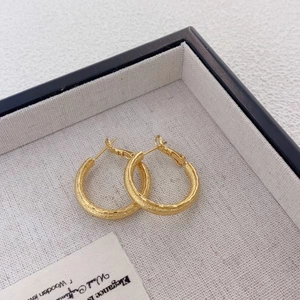 Matte Frosted Hoop Earrings Copper Geometric Minimalist For Women With 925 Sterling Silver Earring Post