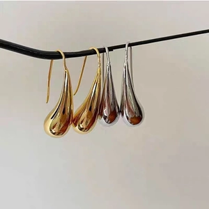 Fashion Teardrop Hollow Drop Earrings 18K Gold Plated Copper Geometric Minimalist Jewelry For Women