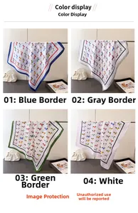 Détail montrant quatre options de couleurs de foulards carrés en soie avec motif teckel