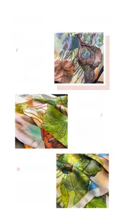 Detailed close-up of lotus flower print and silk-like texture with fine edge stitching