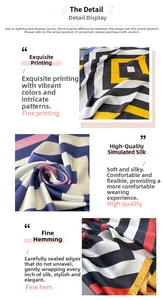 Close-up of high-quality silk-like fabric showing striped pattern and fine edge stitching