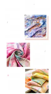 Close-up of fine marble print on silk-like scarf with smooth texture and quality edges