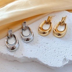 Boucles D'oreilles Géométriques En Cuivre Poli Minimaliste Forme En U Torsion Bijoux Pour Femmes Mode Pendulaire Tendance Élégant