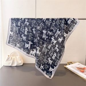 Animal Print Square Scarf Elegant Polyester Satin Neck Bandana Versatile Headscarf Fashion Hair Accessory For Women