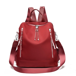 Women Fashion Backpack Oxford Cloth Multi Pocket Waterproof Rivet Casual Travel School Bag Lightweight Large Capacity