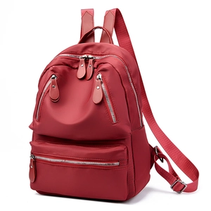 Sac à dos en tissu Oxford bordeaux pour femme avec poches multiples pratiques