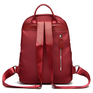 Sac à dos oxford bordeaux léger avec bretelles réglables et poche zippée antivol au dos