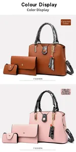 Detailed set display of caramel and pink tote bags with snakeskin texture accents