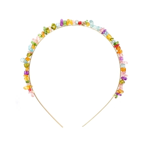 Handgemaakte Kleurrijke Natuursteen Kristal Haarband Bohemian Koperdraad Omwikkeld Legering Haardecoratie Mode Accessoires