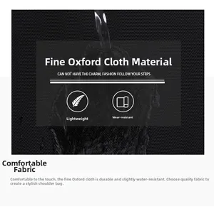 Close-up of waterproof oxford fabric showing water droplets on black durable material