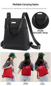 Detail of adjustable straps showing conversion between backpack and shoulder bag