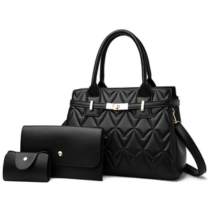 Women Quilted Rhombic Handbag Pouch And Wallet PU Leather Large Capacity Tote Bag Gold Hardware Shoulder Crossbody Bag