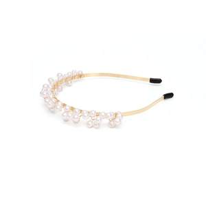 Serre-tête en perles tissées main avec monture dorée pour une coiffure féminine élégante