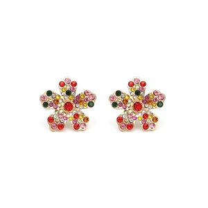 Boucles D Oreilles Fleur Alliage Strass Künstliche Perle Doux Style Coréen Mode Bijoux Accessoires Pour Femmes